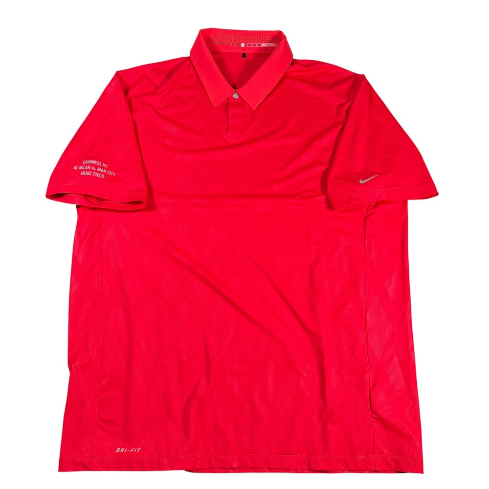 Nike Tiger Woods Collection Polo Mens XL Red AC Milan vs Man City Heinz Field